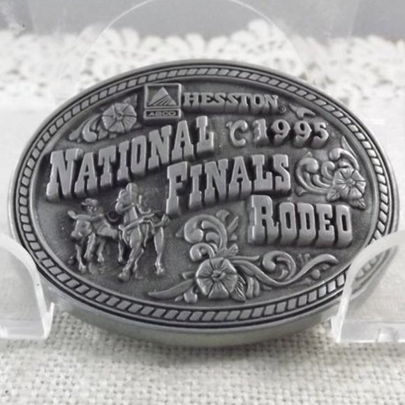 1995 National Finals Rodeo Miniature Belt Buckle - Picture 1 of 7